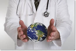 Image of Doctor Holding a Globe