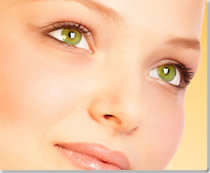 Image of a Woman's Face with Beautiful Green Eyes